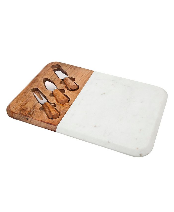 Godinger Wood & Marble Rectangle Cheese Board Macy's