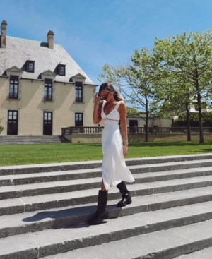 DANIELLE BERNSTEIN SOLID LACE-INSET MIDI DRESS, CREATED FOR MACY'S