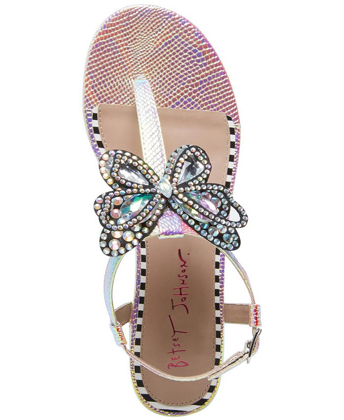 Betsey Johnson Aidann Embellished Flat Sandals - Macy's