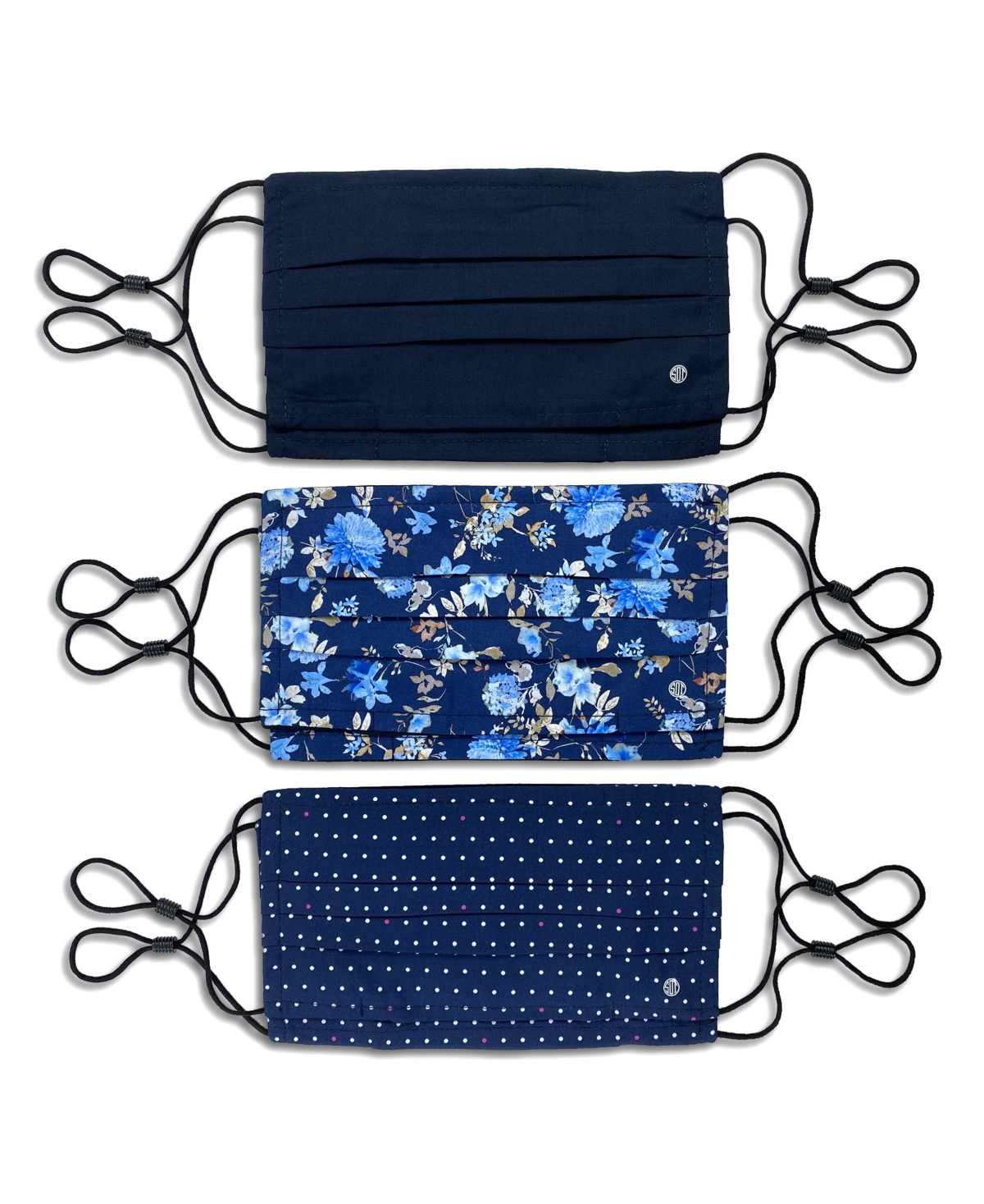 Unisex Curved Face Mask Floral 3-Pack - Multi