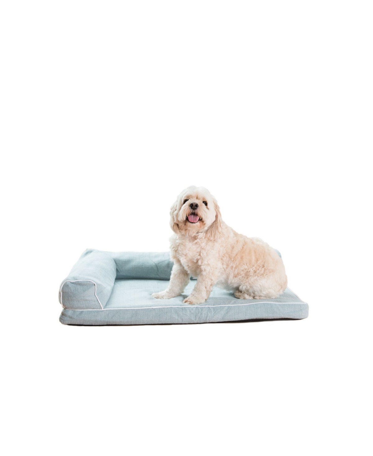 D08A Medium Bolstered Pet Bed Cushion With Poly Fill Cushion, SoothIng Blue - Soothing blue