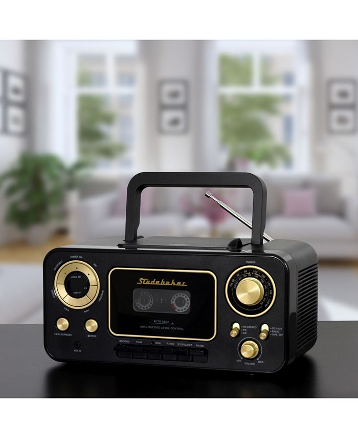 Studebaker SB2135BG Portable CD Player with AM/FM Radio and Cassette