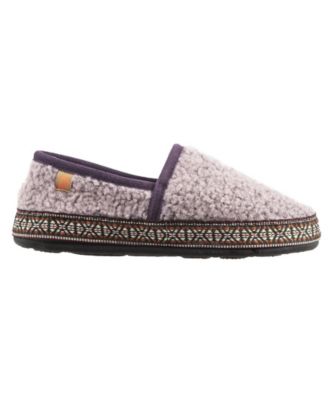 purple moccasin slippers