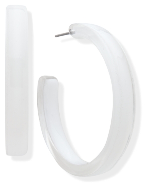 image of Dkny Medium Resin Hoop Earrings, 1.6