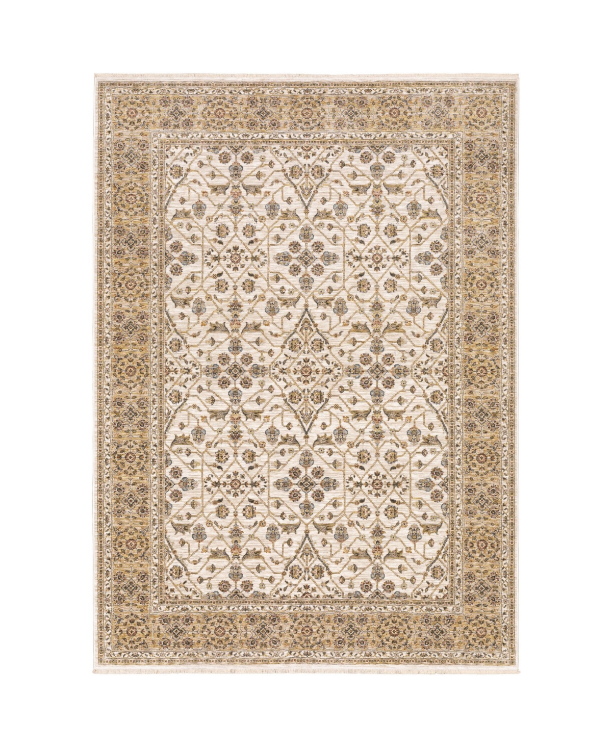 Jhb Design S Kumar Kum01 Ivory And Gold 2' X 3' Area Rug In Ivory,gold