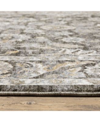 Maharaja 70E Gray and Ivory 9'10" x 12'10" Area Rug