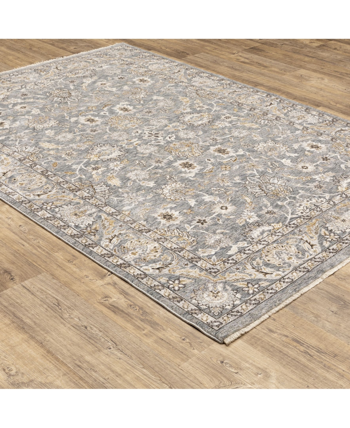 Jhb Design Maharaja 70e Blue And Ivory 2'3" X 7'6" Runner Rug In Blue,ivory