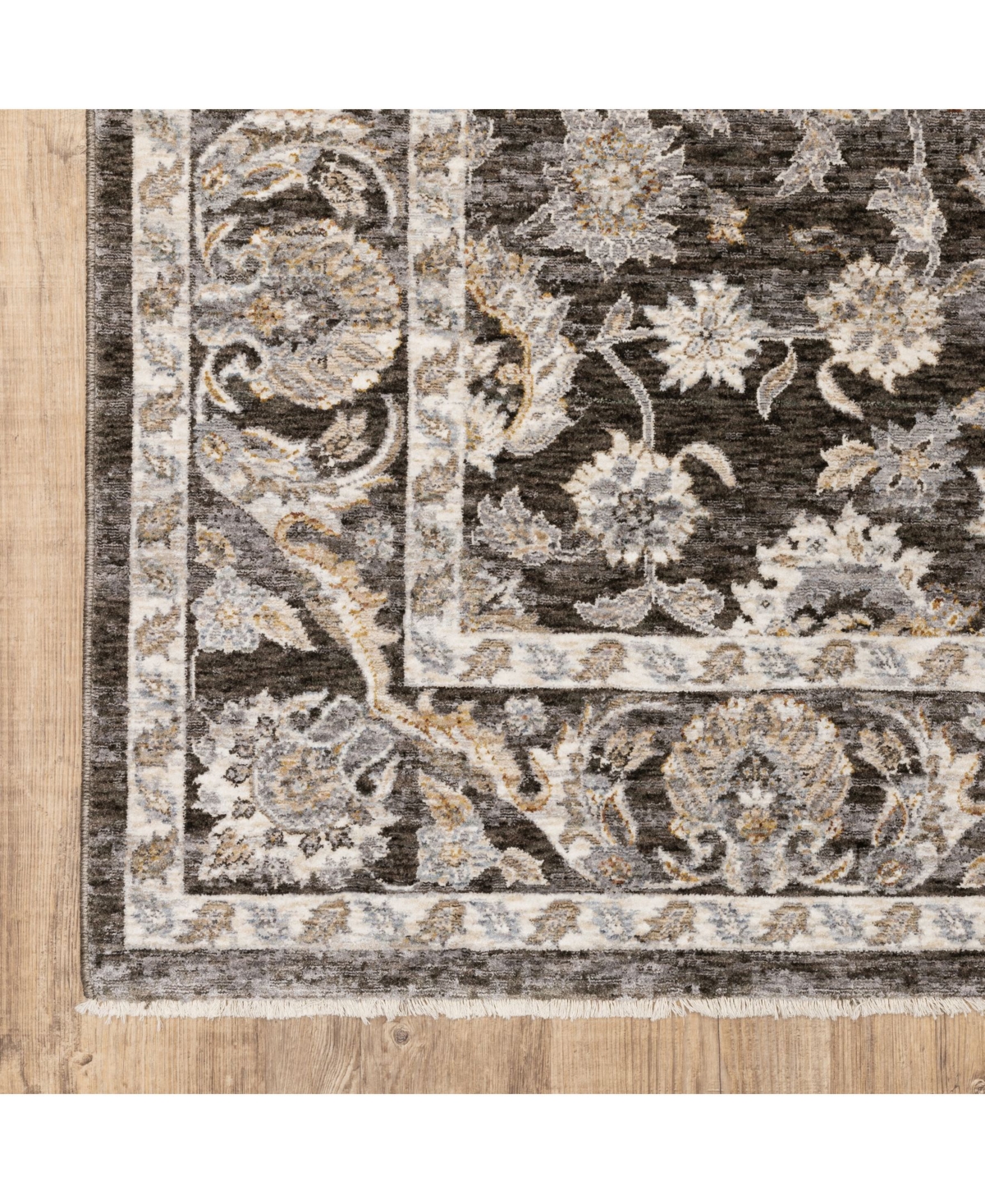 Shop Jhb Design S Kumar Kum03 Gray And Ivory 6'7" X 9'6" Area Rug In Gray,ivory