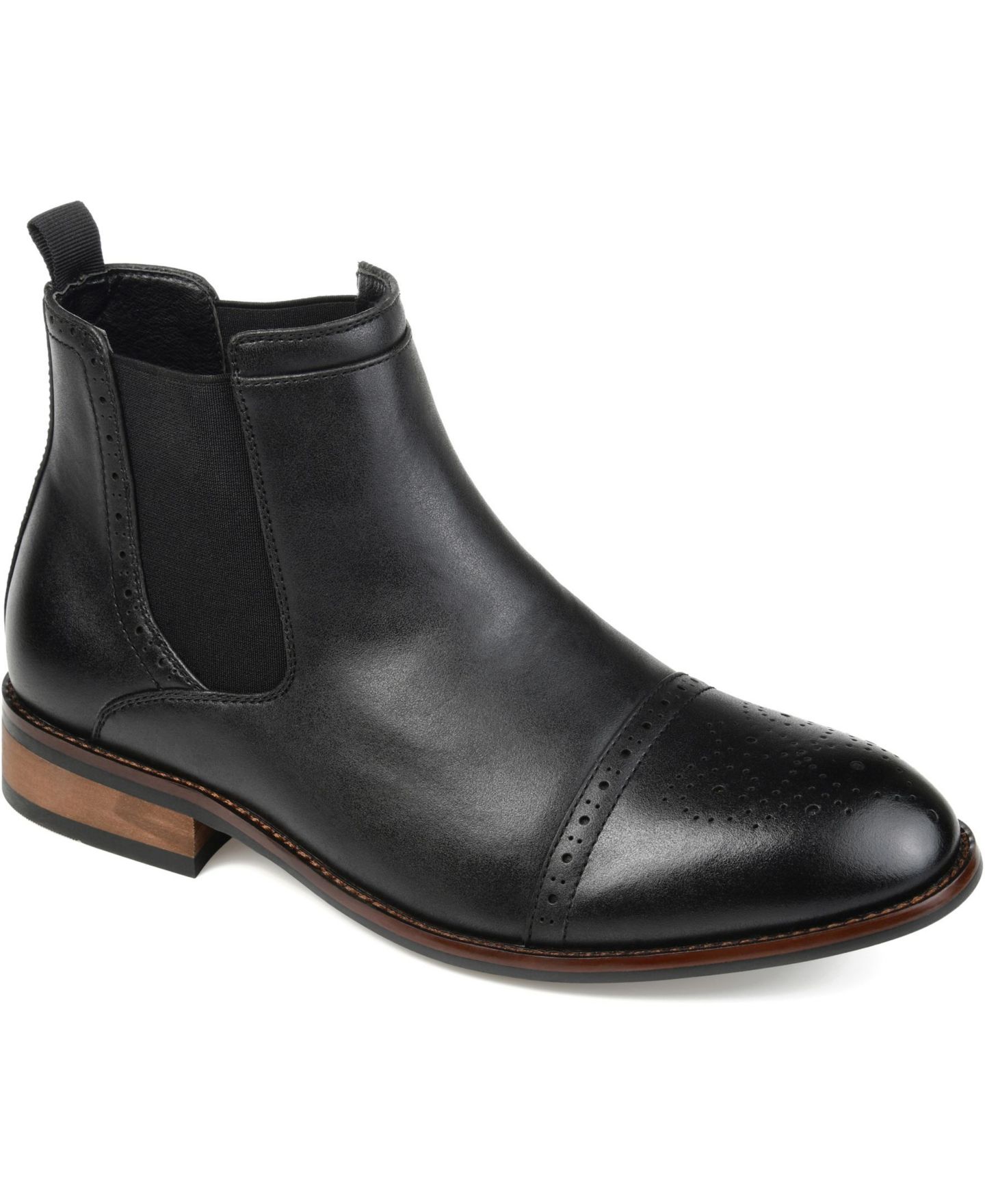 Мужские ботинки Vance Co. Garrett Cap Toe Chelsea Boot, цвет: Чёрный — фото 1