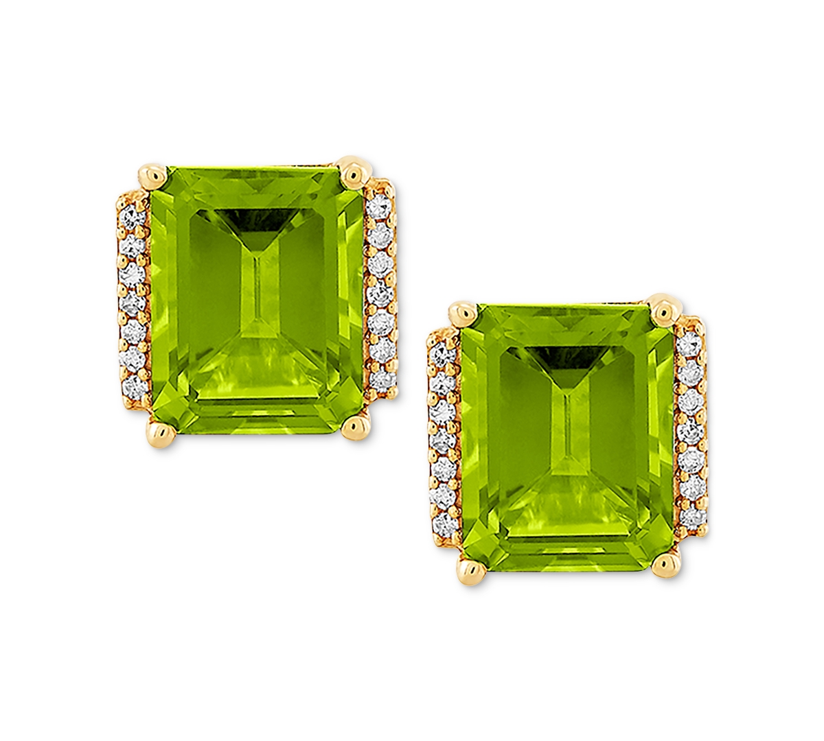 Macy's London Blue Topaz (5-3/4 Ct. T.w.) And Diamond Accent Stud Earrings In 14k Gold (also Available In M In Green