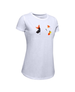 image of Under Armour Big Girls Tech Upstream Camo Big Logo Short Sleeve