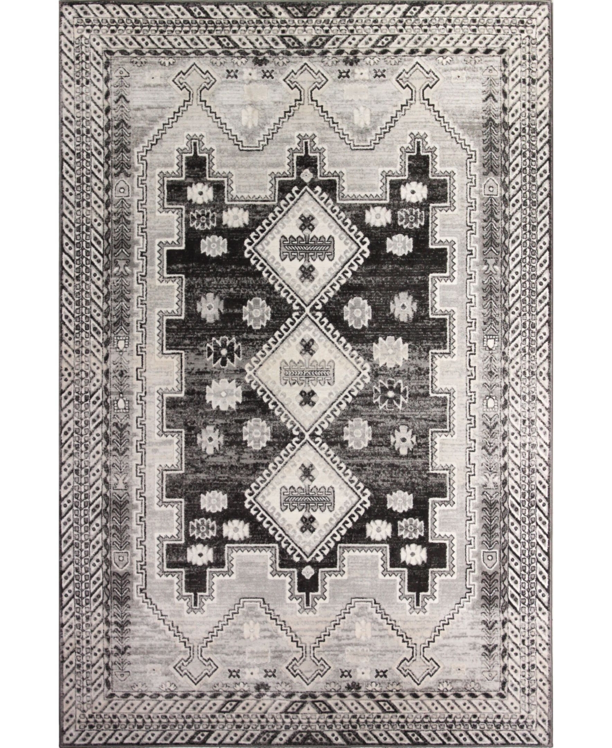 Bb Rugs Mesa Mes-01 Charcoal 7'6in x 9'6in Area Rug - Charcoal