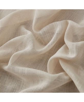 Abbey Faux Linen Textured Semi Sheer Privacy Sun Light Filtering Transparent Window Grommet Long Thick Curtains Drapery Panels for Bedroom & Living Room, 2 Panels