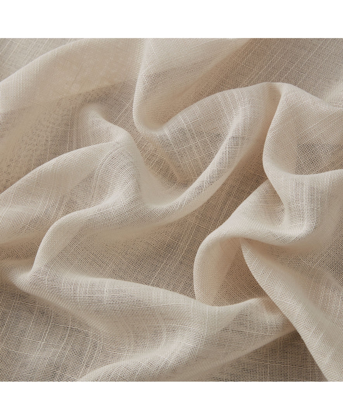 Hlc.me Abbey Faux Linen Textured Semi Sheer Privacy Sun Light Filtering Transparent Window Grommet Long Thick Curtains Drapery Panels for Bedroom & Li