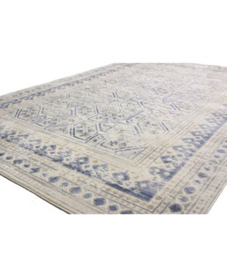 Shop Bb Rugs Mesa Mes 05 Ivory Blue Rug In Ivory,blue