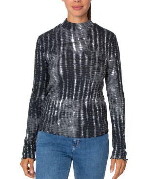image of Rebellious One Juniors- Tie-Dyed Mock-Neck Top