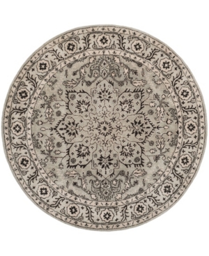 Safavieh Antiquity At58 Gray And Beige 6' X 6' Round Area Rug