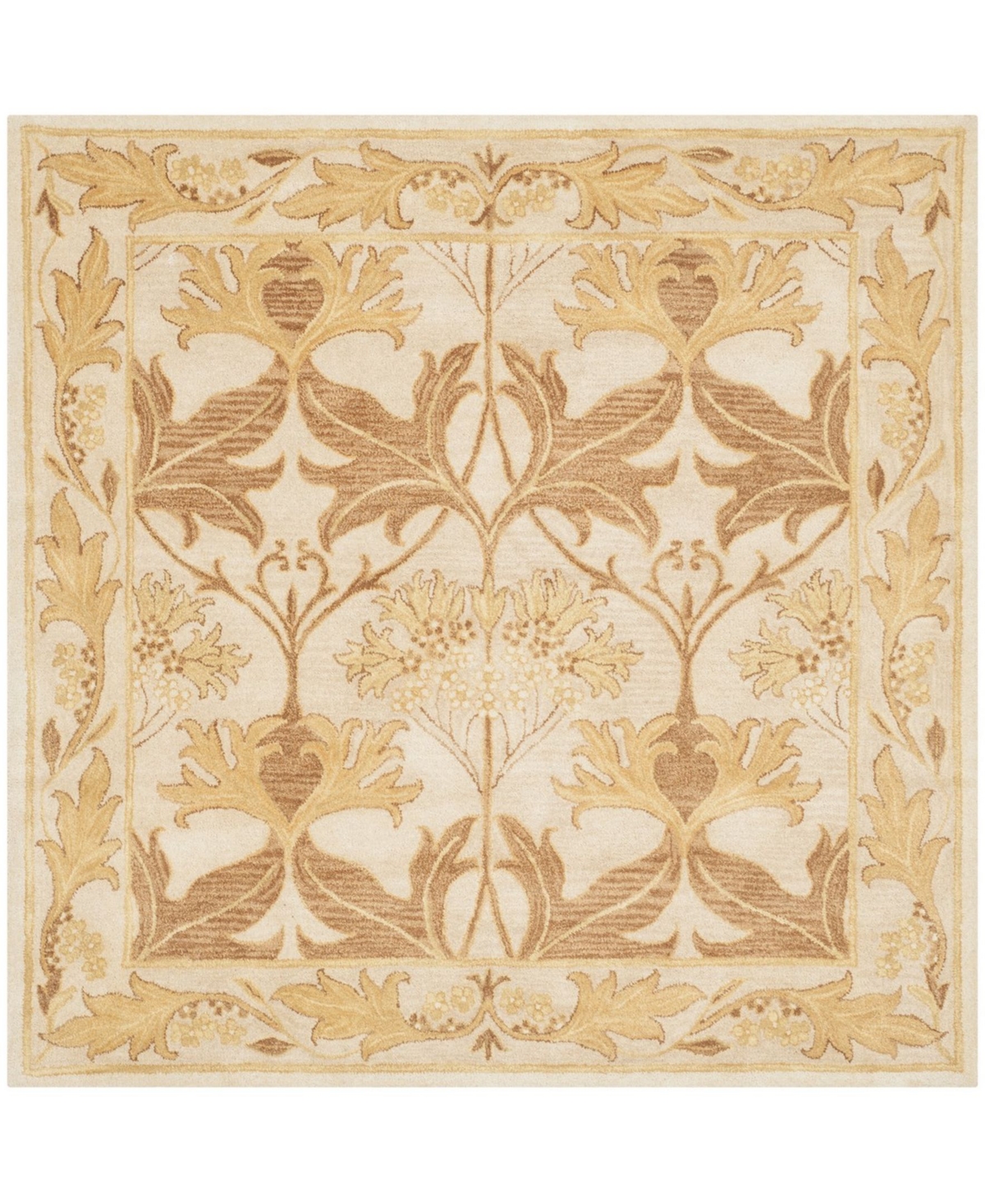 Safavieh Antiquity At841 Beige and Gold 6' x 6' Square Area Rug - Beige