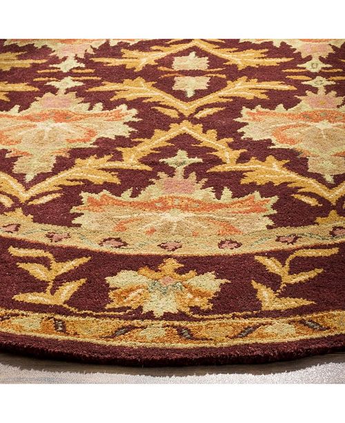 Safavieh Antiquity At54 Wine And Gold 7 6 X 9 6 Oval Area Rug Reviews Rugs Macy S