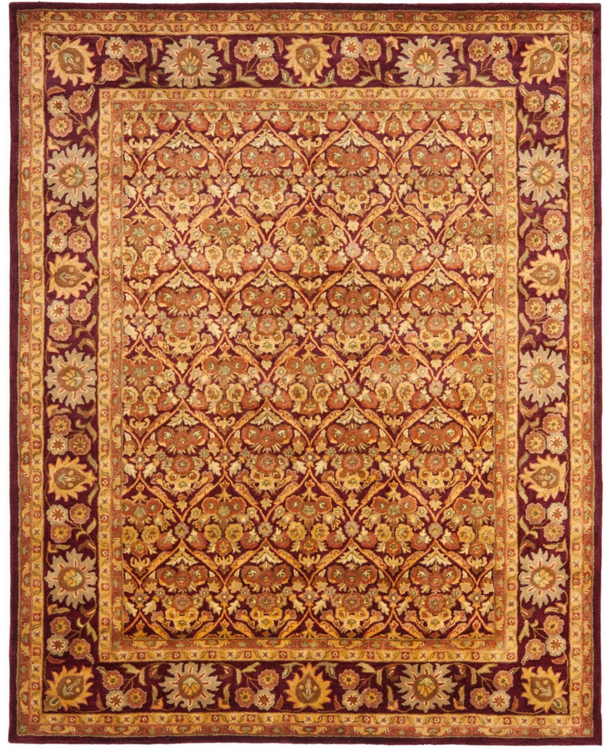 Safavieh Antiquity At51 Wine and Gold 8'3in x 11' Area Rug - Wine