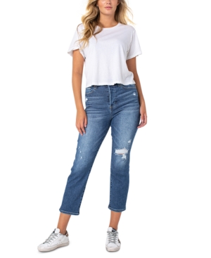Kendall + Kylie RIPPED CROPPED STRAIGHT-LEG JEANS