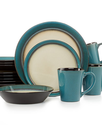 Pfaltzgraff Everyday Dinnerware, Aria Teal 16-Pc. Set, Service for 4