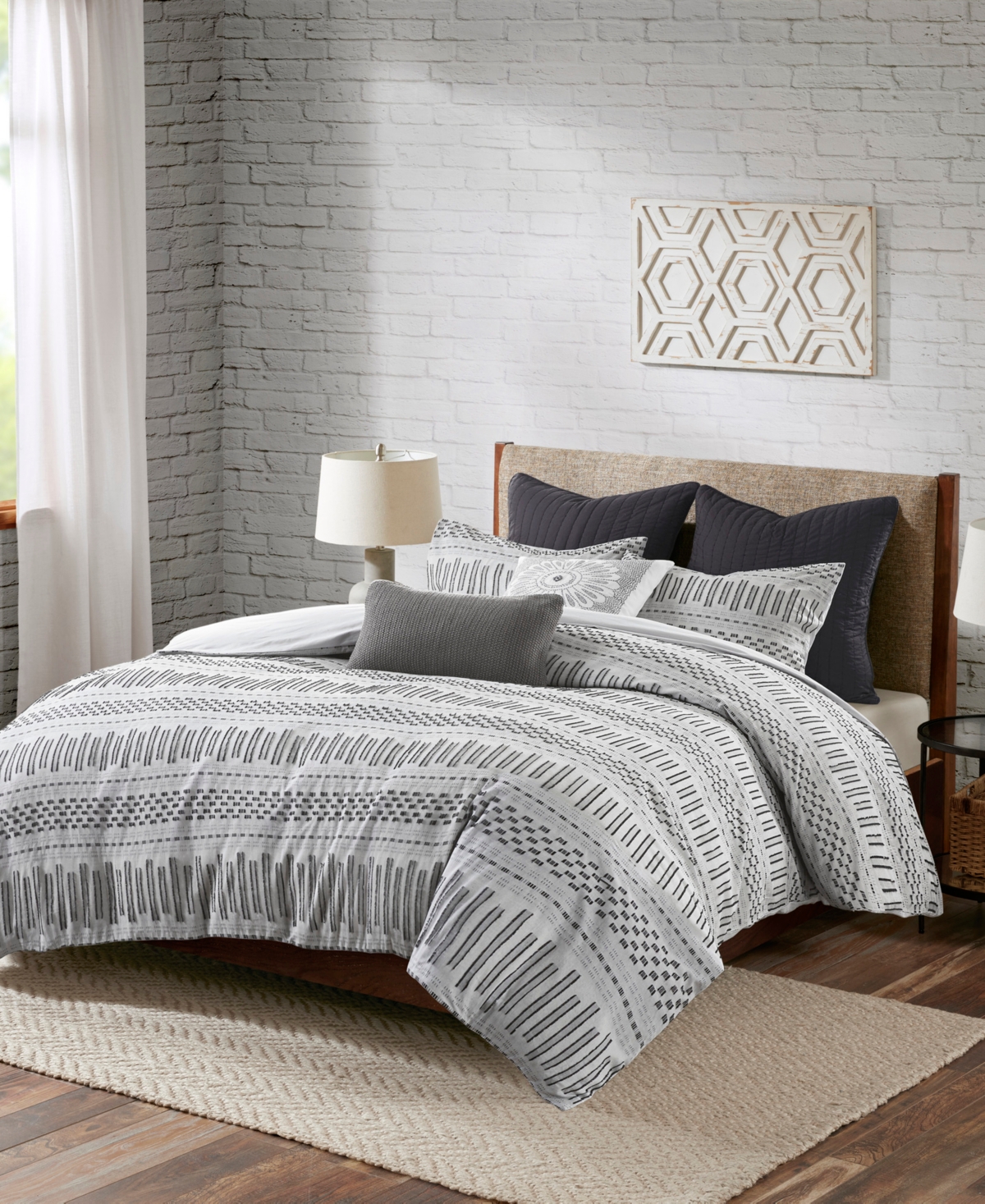 Ink+ivy Rhea Jacquard 3-pc. Duvet Cover Set, King/california King In Charcoal