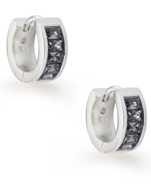 image of Kendra Scott Small Square Crystal Huggie Hoop Earrings, 0.5