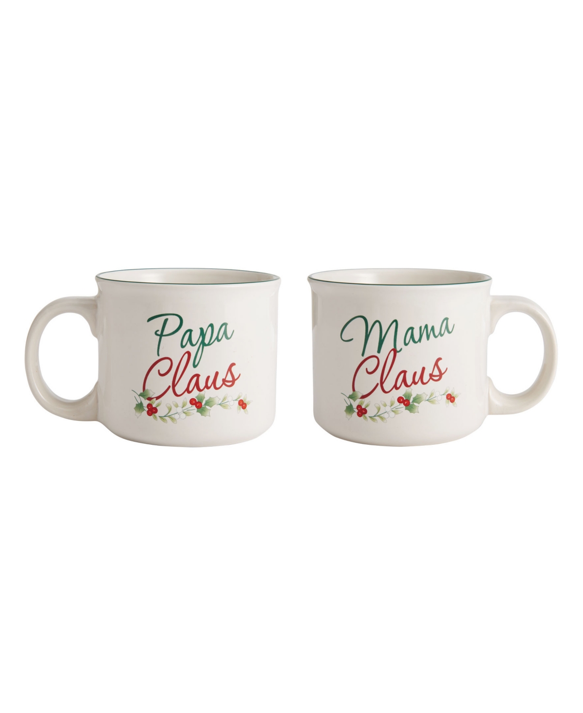 Winterberry Holiday Mama & Papa Claus Mugs