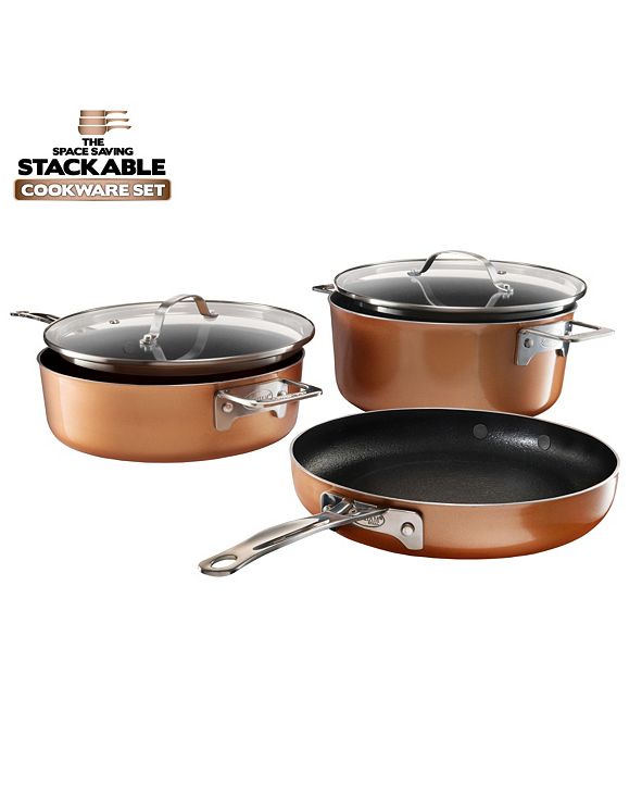 gotham steel mini non stick stackmaster 5 piece cookware set