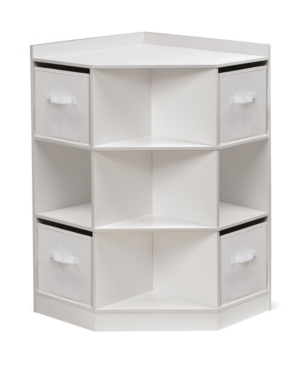 Badger Basket Corner Cubby Storage Unit with Four Reversible Baskets