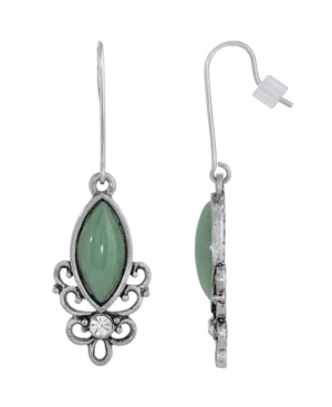 image of 2028 Sterling Silver Wire Genuine Stone Indian Aventurine Earrings