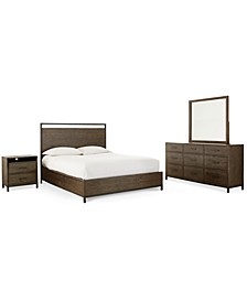 Gatlin 3-Pc. Brown Bedroom Set, (Queen Bed, Nightstand & Dresser), Created for Macy's