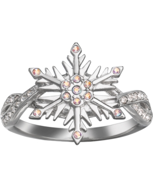 image of Rocklove Disney-s Crystal Snowflake Ring in Sterling Silver