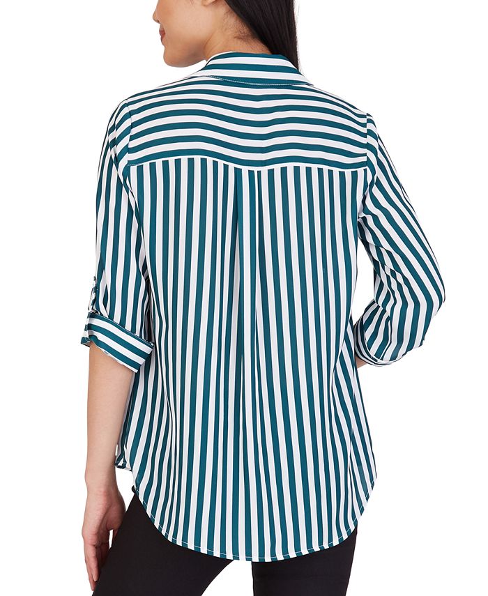 BCX Juniors' Striped Collared Shirt - Macy's