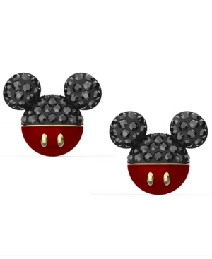 image of Swarovski Gold-Tone Crystal Mickey Stud Earrings