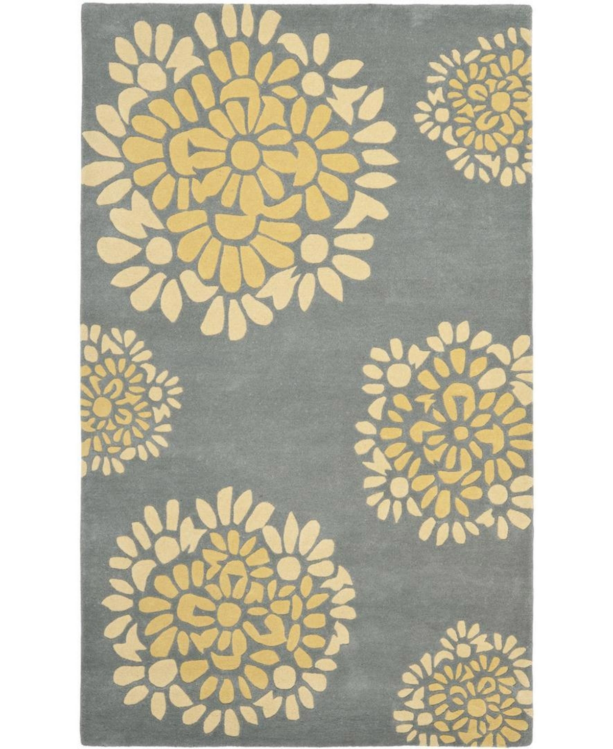 Martha Stewart Collection MSR4730B Gray and Gold 8' x 10' Area Rug - Gray