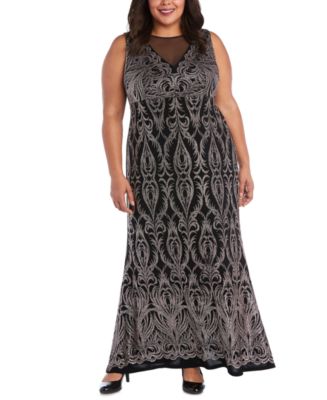 R & M Richards R&M Richards Plus Size Embellished Glitter Gown - Macy's