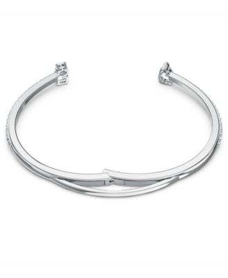 Silver-Tone Crystal Cuff Bracelet