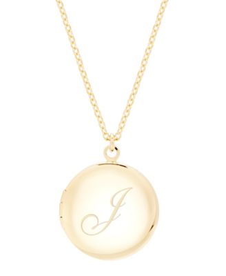 14K Gold Plated Isla Initial Long Locket Necklace