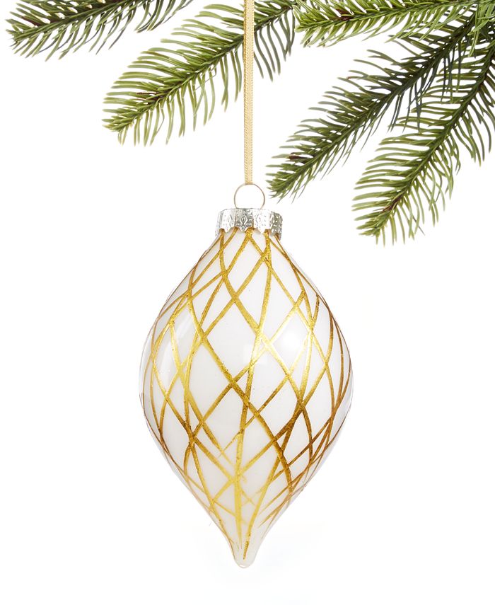 Holiday Lane Black Tie, Gold Glass Ornament, Created for Macy's Macy's