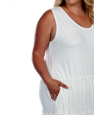 Plus Size Scoop Neck Tiered Midi Dress