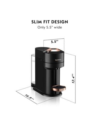Vertuo Next Premium Coffee and Espresso Machine by De'Longhi in Black Rose Gold
