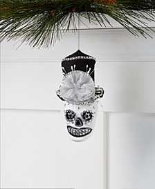 Day of the Dead Skull with Fabric Top Hat Ornament, Created for Macy's