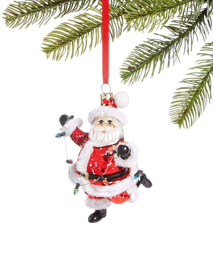 Holiday Lane Santa's Favorites, Santa stringing Lights Ornament ...