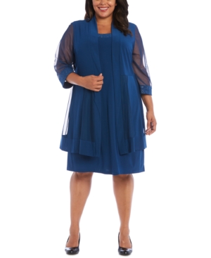 R & M Richards Plus Size Embellished Dress & Jacket
