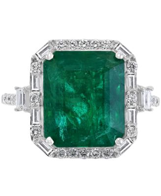 EFFY&reg; Emerald (5-1/2 ct. t.w.) & Diamond (1/2 ct. t.w.) Statement Ring in 14k Gold or 14k White Gold