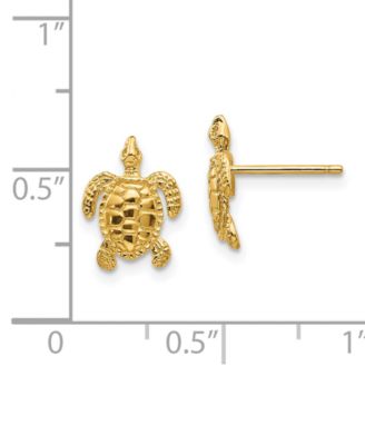 Sea Turtle Stud Earrings in 14k Gold
