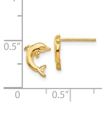 Dolphin Stud Earrings in 14k Gold