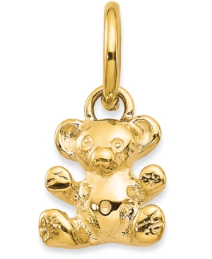 image of Teddy Bear Charm Pendant in 14k Yellow Gold